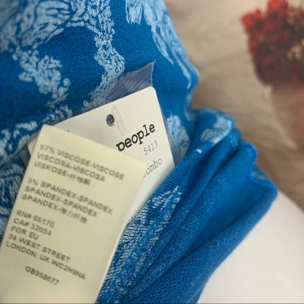NEW Free People Vanessa Top In Blue - Picture 9 of 11